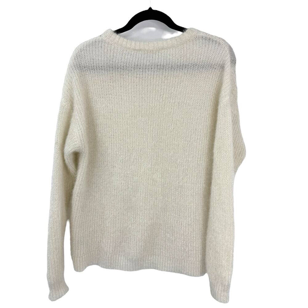 Soft Surroundings Large Sparkle Cable Knit Ivory Sweater Cozy Crewneck - Picture 8 of 11